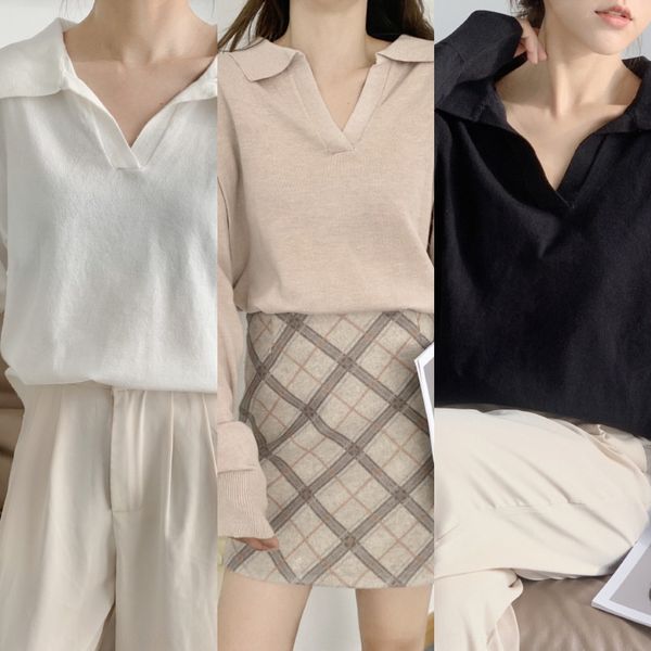 modal sweater women's new autumn winter 2020 korean pure color simple style polo collar loose casual knitting sweatersweater sweater, White;black
modal sweater women's new autumn winter 2020 korean pure color simple style polo collar loose casual knitting sweatersweater sweater, White;black