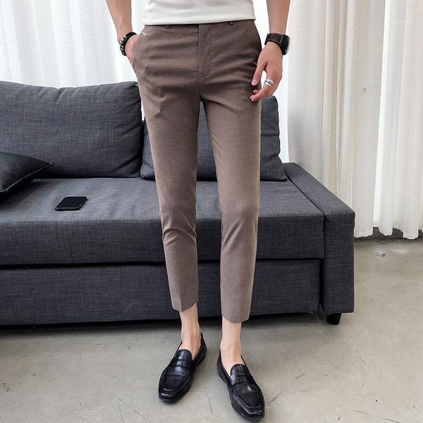 summer korean men's slim trousers british gentleman lattice nine points casual pants tide youth solid color feet pants thin1, Black
summer korean men's slim trousers british gentleman lattice nine points casual pants tide youth solid color feet pants thin1, Black
