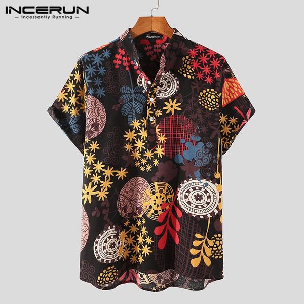 men's casual shirts incerun mens vintage printed summer short sleeve stand collar camisa ethnic style button blouse man comfy s-3xl 7, White;black
men's casual shirts incerun mens vintage printed summer short sleeve stand collar camisa ethnic style button blouse man comfy s-3xl 7, White;black