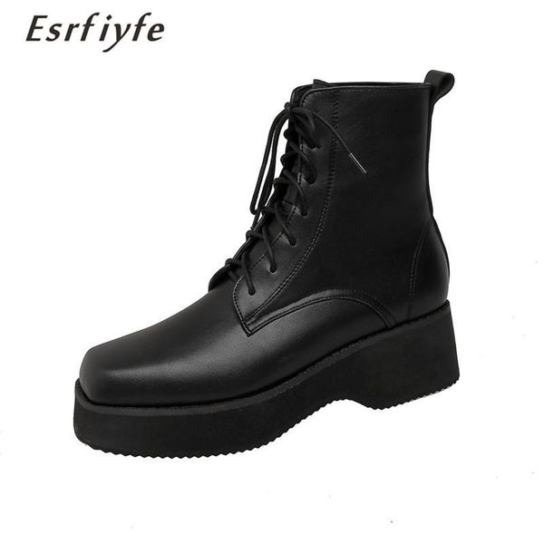 2021 antumn winter women ankle boots thick heels platform shoes woman lace up light large size 34-47, Black
2021 antumn winter women ankle boots thick heels platform shoes woman lace up light large size 34-47, Black