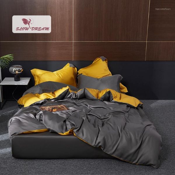 slowdream beauty 100% silk dark gray bedding set luxury duvet cover pillwocase fitted sheet king bed linen home textile1
slowdream beauty 100% silk dark gray bedding set luxury duvet cover pillwocase fitted sheet king bed linen home textile1