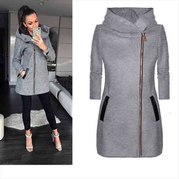 womens soild color hooded with velvet side zipper style in autumn and winter sweatshirt casual hoodie ladies, Black
womens soild color hooded with velvet side zipper style in autumn and winter sweatshirt casual hoodie ladies, Black