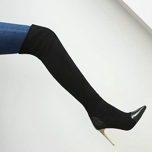 boots brand thin high heel over the knee women slip on stretch ladies pointed toe autumn winter long, Black
boots brand thin high heel over the knee women slip on stretch ladies pointed toe autumn winter long, Black