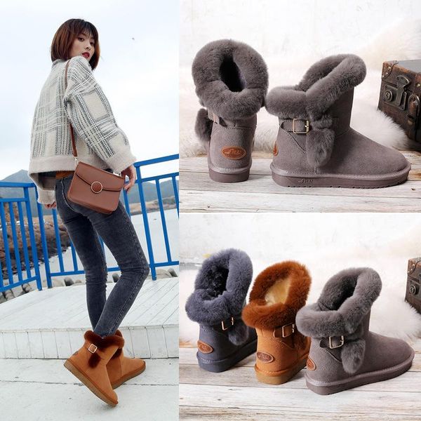 middle tube fur snowshoes with thickened female leather winter non-slip warm student versatile belt buckle cotton boots, Black
middle tube fur snowshoes with thickened female leather winter non-slip warm student versatile belt buckle cotton boots, Black