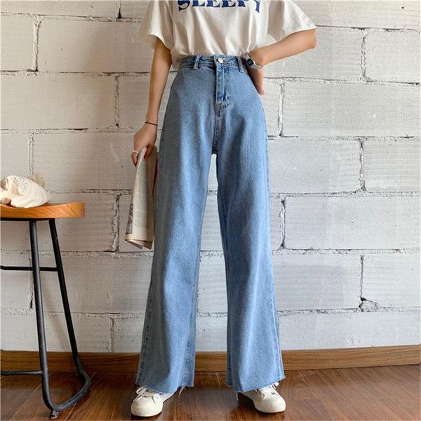 women's jeans hzirip 2021 summer straight wide leg pants women light washed high waist arrival female solid loose denim trousers, Blue
women's jeans hzirip 2021 summer straight wide leg pants women light washed high waist arrival female solid loose denim trousers, Blue