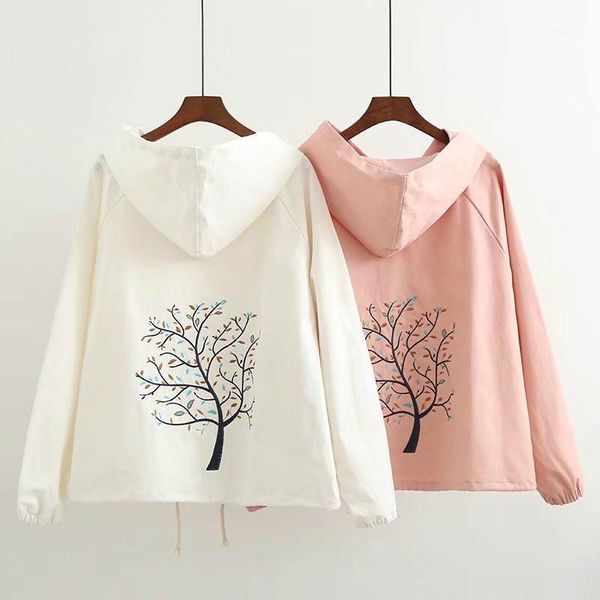 women's jackets casual hooded jacket coat women embroidery hoodies harajuku japan mori girl cute long sleeve pockets outwear windbreake, Black;brown
women's jackets casual hooded jacket coat women embroidery hoodies harajuku japan mori girl cute long sleeve pockets outwear windbreake, Black;brown