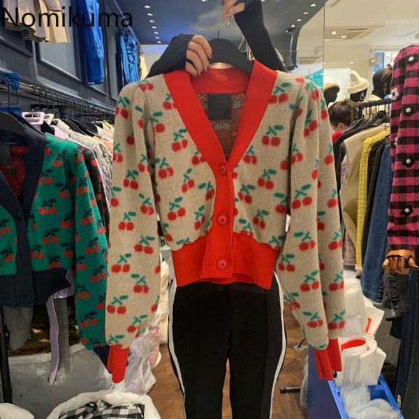 nomikuma korean cherry sweater cardigan coat 2020 autumn winter hit color knitted jacket women puff long sleeve knitwear 6c9291, White
nomikuma korean cherry sweater cardigan coat 2020 autumn winter hit color knitted jacket women puff long sleeve knitwear 6c9291, White