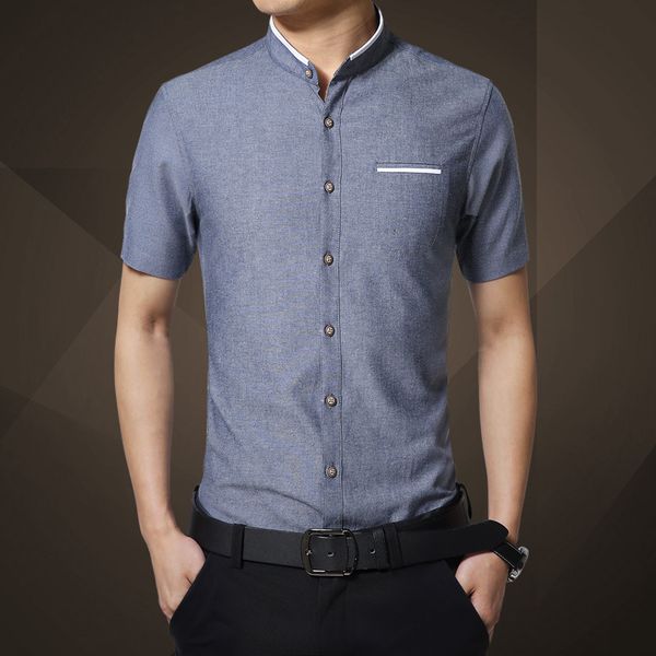 2020 brand men's new shirt summer short sleeve shirt slim cotton top, White;black
2020 brand men's new shirt summer short sleeve shirt slim cotton top, White;black