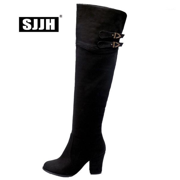 sjjh women nubuck long rinding boots with round toe chunky plush over-the-knee boot fashion casual shoes large size q5691, Black
sjjh women nubuck long rinding boots with round toe chunky plush over-the-knee boot fashion casual shoes large size q5691, Black