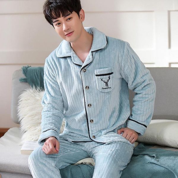 new autumn/winter men pyjamas spring and autumn style long-sleeved flannel pyjamas suit men home service suit two-piece set1, Black;brown
new autumn/winter men pyjamas spring and autumn style long-sleeved flannel pyjamas suit men home service suit two-piece set1, Black;brown