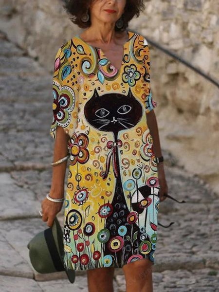 2020 new women's cartoon cat print v-neck 2020 new women's cartoon cat print v-neck dress dress dress mjr7w, Black;gray
2020 new women's cartoon cat print v-neck 2020 new women's cartoon cat print v-neck dress dress dress mjr7w, Black;gray