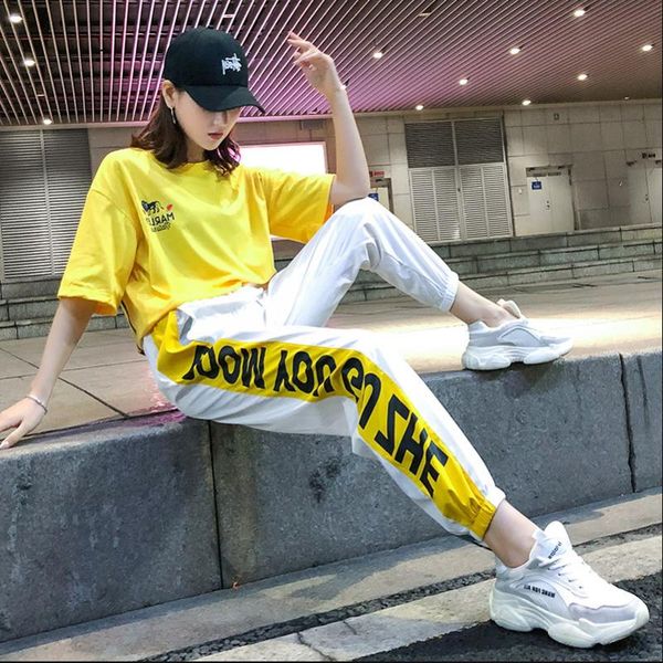 tracksuit for women2020 summer hip hop casual sports suit female korean version of the net red loose short sleeve 2 piece set wo, White
tracksuit for women2020 summer hip hop casual sports suit female korean version of the net red loose short sleeve 2 piece set wo, White
