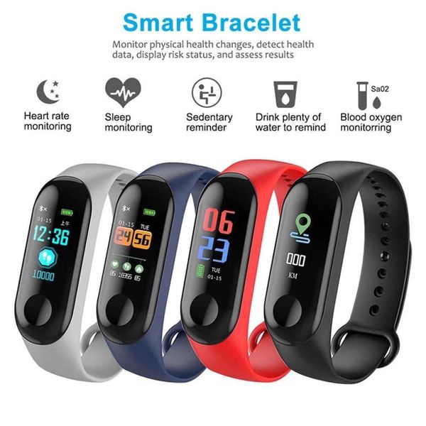 smart watch m3 fitns, exercise wristband pedometer, heart rate and blood prsure control, bluetooth, waterproof, 2020
smart watch m3 fitns, exercise wristband pedometer, heart rate and blood prsure control, bluetooth, waterproof, 2020