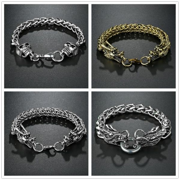 Stainless Steel Skull Dragon Bracelet Jewelry Fashion Accessories Viking Bracelet Men Link Chain Cuff Bracelets For Women Bangle, Black
Stainless Steel Skull Dragon Bracelet Jewelry Fashion Accessories Viking Bracelet Men Link Chain Cuff Bracelets For Women Bangle, Black