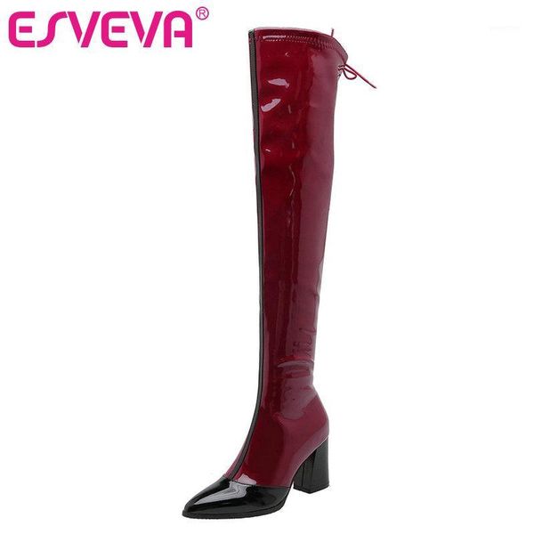 boots esveva 2021 women over the knee winter square high heel pu patent leather motorcycle size 34-431, Black
boots esveva 2021 women over the knee winter square high heel pu patent leather motorcycle size 34-431, Black