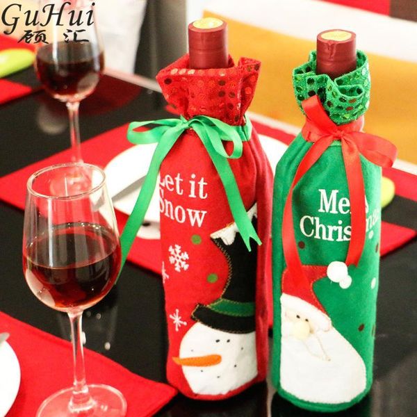 christmas decorations 5pcs red wine bottle cover bag with sequin dinner table decoration home party cute santa claus snowman navidad banquet
christmas decorations 5pcs red wine bottle cover bag with sequin dinner table decoration home party cute santa claus snowman navidad banquet