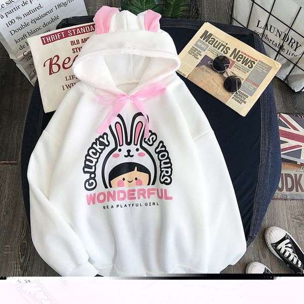 2020 autumn winter new style women's korean loose plush lovely rabbit ear tu sweater hooded sweater thlfi, Black
2020 autumn winter new style women's korean loose plush lovely rabbit ear tu sweater hooded sweater thlfi, Black