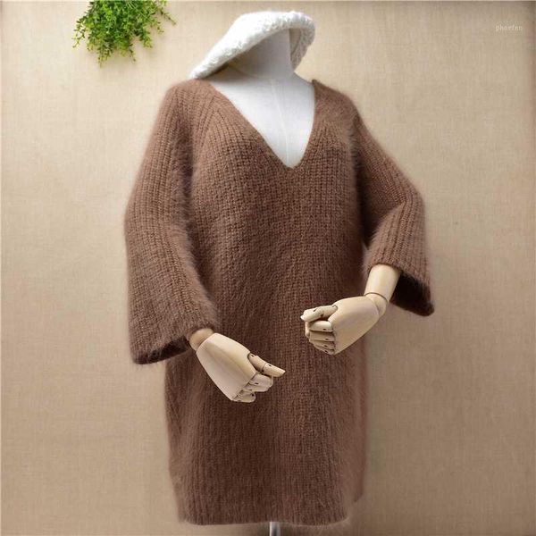casual fashion female winter medium long hairy mink cashmere v-neck long loose flare sleeves angora fur pullover sweater coat1, White;black
casual fashion female winter medium long hairy mink cashmere v-neck long loose flare sleeves angora fur pullover sweater coat1, White;black