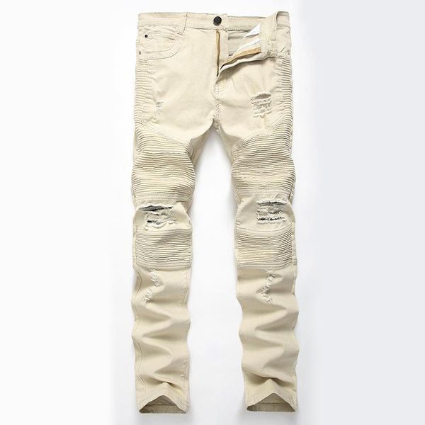 2020 men's street motorcycle pleated ripped jeans youth slim fit stretch feet pants, Blue
2020 men's street motorcycle pleated ripped jeans youth slim fit stretch feet pants, Blue