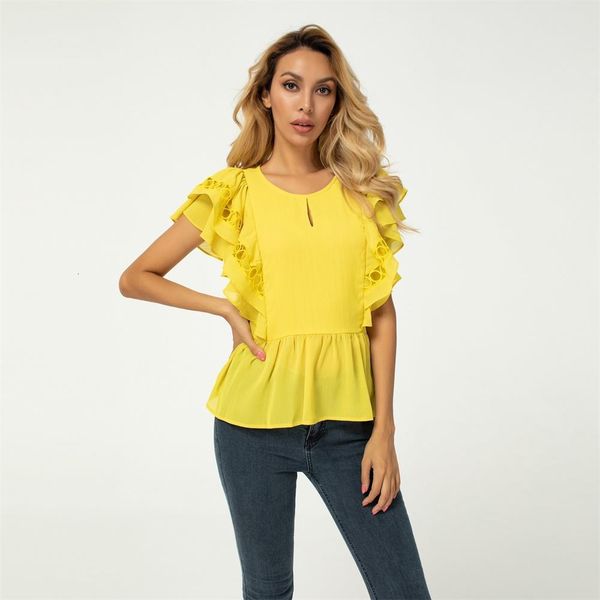 2020 summer design sense new women shirts lotus leaf double layer short-sleeve round neck blouses lace stitching lady, White
2020 summer design sense new women shirts lotus leaf double layer short-sleeve round neck blouses lace stitching lady, White