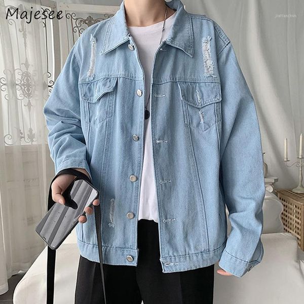 denim jacket men single breasted casual harajuku long sleeve mens jackets and coats loose males bf plus size clothes all match1, Black;brown
denim jacket men single breasted casual harajuku long sleeve mens jackets and coats loose males bf plus size clothes all match1, Black;brown