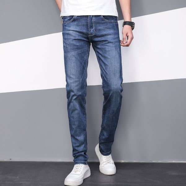 spring summer thin men's fashion brand loose straight tube elastic light blue waist print simple versatile right angle jeans and jeans
spring summer thin men's fashion brand loose straight tube elastic light blue waist print simple versatile right angle jeans and jeans