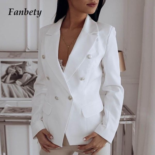 fanbety women double breasted blazer suit coat elegant autumn work bussiness jacket ladies slim fit winter outwear plus size, White;black
fanbety women double breasted blazer suit coat elegant autumn work bussiness jacket ladies slim fit winter outwear plus size, White;black