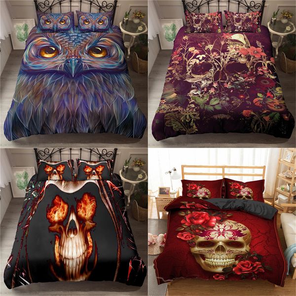 luxury bedding sets 3d customduvet cover set queen/kingquilt cover set2/3 pcs bed sethalloween skull home decor duvet cover