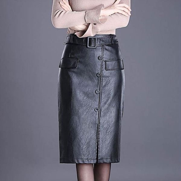 fashion womens leather skirt female girl high waist slim bag hip large size over the knee step button front slit skirt, Black
fashion womens leather skirt female girl high waist slim bag hip large size over the knee step button front slit skirt, Black