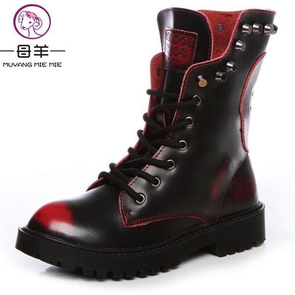 boots est fashion women england flat genuine leather cowhide ankle lace up rivets shoes woman1, Black
boots est fashion women england flat genuine leather cowhide ankle lace up rivets shoes woman1, Black