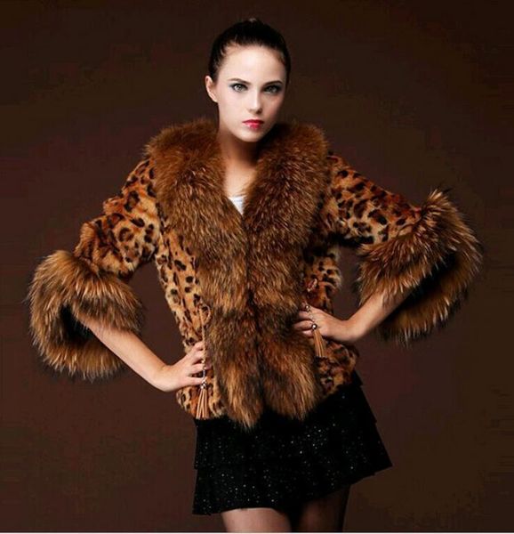 women's fur & faux winter jackets 2021 half sleeve leopard print coat with raccoon dog collar casaco de pele feminino bf311, Black
women's fur & faux winter jackets 2021 half sleeve leopard print coat with raccoon dog collar casaco de pele feminino bf311, Black
