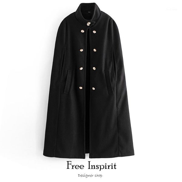 inspirit winter new arrival vintage style solid women's long coat double breasted stand collar loose cloak thick overcoat1, Black
inspirit winter new arrival vintage style solid women's long coat double breasted stand collar loose cloak thick overcoat1, Black