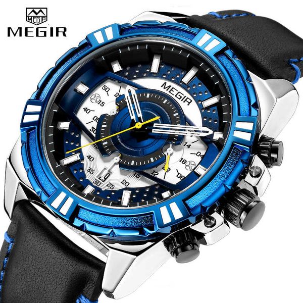2020 new mens watches megir leather strap analog quartz watch men fashion luminous waterproof sport chronograph satch, Silver
2020 new mens watches megir leather strap analog quartz watch men fashion luminous waterproof sport chronograph satch, Silver