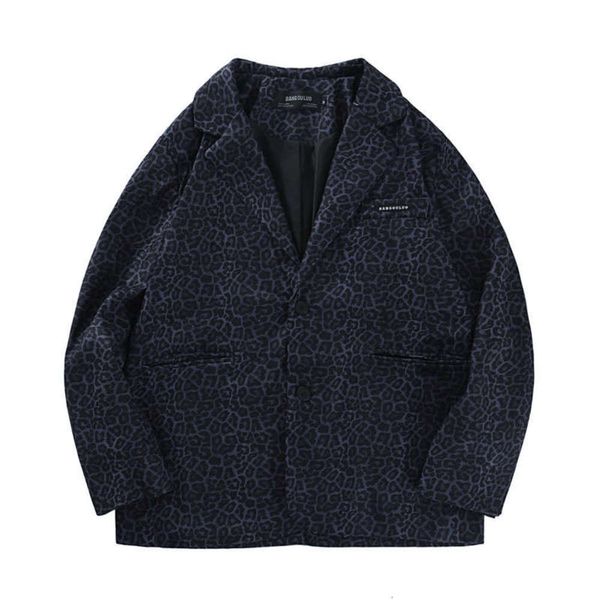 fashion leopard print men's harajuku brand ins jacket street trend loose suit coat, White;black
fashion leopard print men's harajuku brand ins jacket street trend loose suit coat, White;black