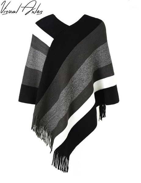 fashion women autumn winter black white striped poncho casual sleeveless v-neck jersey mujer ladies knitted pullovers sweater1, White;black
fashion women autumn winter black white striped poncho casual sleeveless v-neck jersey mujer ladies knitted pullovers sweater1, White;black
