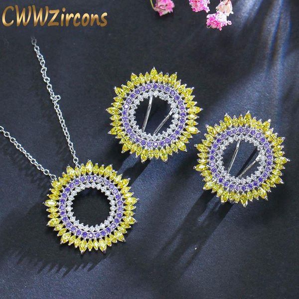 cwwzircons высокое качество великолепная желтый фиолетовый фианитами камни круглый женщины жаркое лето серьги ожерелье ювелирные наборы t093, Silver
cwwzircons высокое качество великолепная желтый фиолетовый фианитами камни круглый женщины жаркое лето серьги ожерелье ювелирные наборы t093, Silver