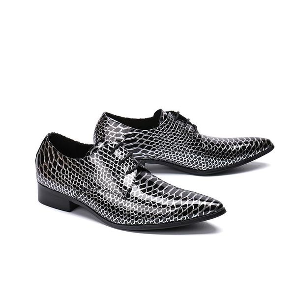 lace-up snake oxford pattern fashion falt genuine leather pointed toe dress shoes for men party wedding shoes size 38-46, Black
lace-up snake oxford pattern fashion falt genuine leather pointed toe dress shoes for men party wedding shoes size 38-46, Black