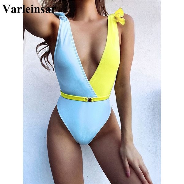 new ruffled splicing deep v one piece swimsuit women swimwear female bather with belt monokini bathing suit swim lady v2206 y200824, White;black
new ruffled splicing deep v one piece swimsuit women swimwear female bather with belt monokini bathing suit swim lady v2206 y200824, White;black