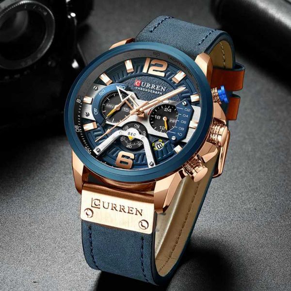 sports watches for men curren casual blue leather wrist watch man clock fashion chronograph wristwatch, Slivery;brown
sports watches for men curren casual blue leather wrist watch man clock fashion chronograph wristwatch, Slivery;brown