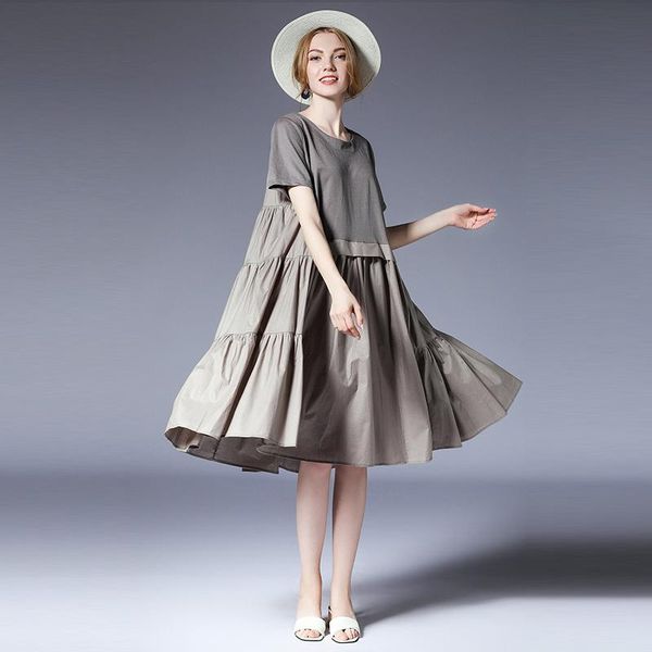 casual dresses women plus size loose gauffer elegant dress large ladies' crew neck high waist fashion short sleeve, Black;gray
casual dresses women plus size loose gauffer elegant dress large ladies' crew neck high waist fashion short sleeve, Black;gray
