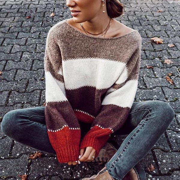 2021 new warm sweaters for women retro chic splicing color winter o neck girls clothing knitted female long sleeve pullover sweet ca80, White
2021 new warm sweaters for women retro chic splicing color winter o neck girls clothing knitted female long sleeve pullover sweet ca80, White