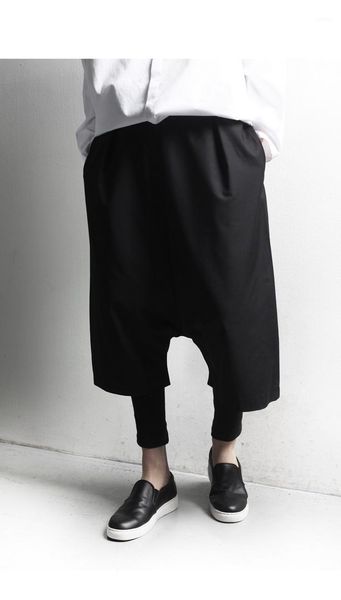 yamamoto style personalized stitching fake two pieces casual capris men's loose fashion brand dark straight knickerbockers1, Black
yamamoto style personalized stitching fake two pieces casual capris men's loose fashion brand dark straight knickerbockers1, Black