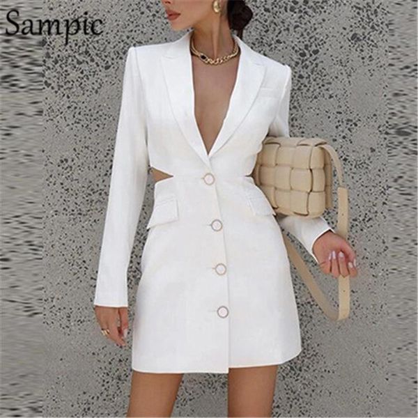 sampic v neck white hollow out bodycon long sleeve blazer dress for women 2021 female party single breasted mini wrap dress, Black;gray
sampic v neck white hollow out bodycon long sleeve blazer dress for women 2021 female party single breasted mini wrap dress, Black;gray