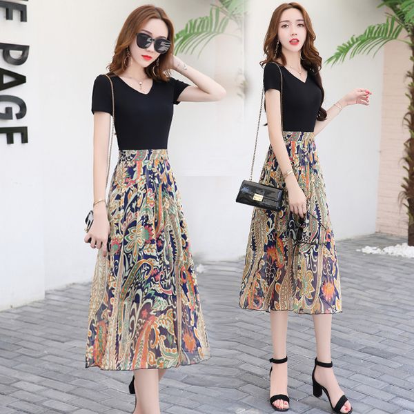 semmer floral print patchwork high waist short sleeve v-neck a-line chiffon elegant blue red daily wear cocktail dresses 8723 party, Black
semmer floral print patchwork high waist short sleeve v-neck a-line chiffon elegant blue red daily wear cocktail dresses 8723 party, Black