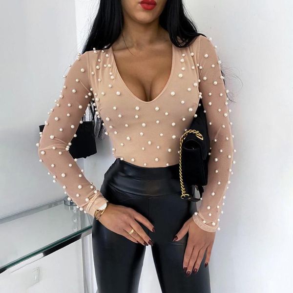2021 spring women low cut pearl blouse female skinny solid mesh long sleeve shirts ladies elegant slim blusa feminina, White
2021 spring women low cut pearl blouse female skinny solid mesh long sleeve shirts ladies elegant slim blusa feminina, White