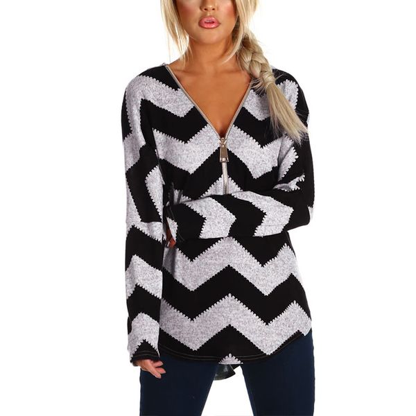 striped print women sweaters zipper deep v neck batwing long sleeve elagant clothing irregular office lady pullovers#5, White;black
striped print women sweaters zipper deep v neck batwing long sleeve elagant clothing irregular office lady pullovers#5, White;black