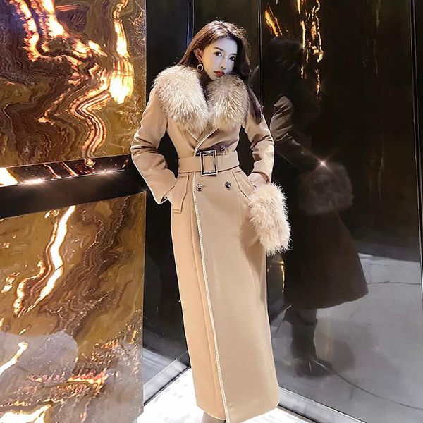 korean temperament long woolen coat women's trendy waist autumn winter light mature goddess fan new wild woolen coat female e429, Black
korean temperament long woolen coat women's trendy waist autumn winter light mature goddess fan new wild woolen coat female e429, Black