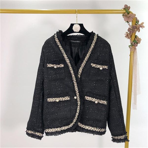 fashion women blazer women autumn new casual loose small fragrant wind chain border black tweed jacket coat1, White;black
fashion women blazer women autumn new casual loose small fragrant wind chain border black tweed jacket coat1, White;black