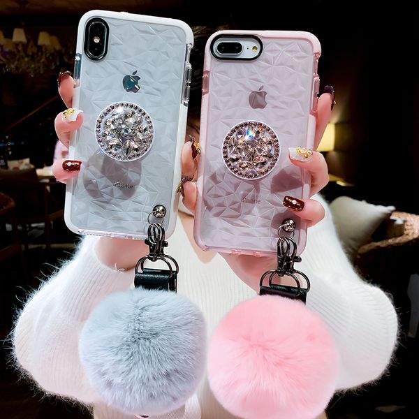 samsung note10 pro s8 s9 s10plus diy fur hair ball+crystal bracket+strap clear phone case for iphone 6 6s 7 8 plus xs max xr
samsung note10 pro s8 s9 s10plus diy fur hair ball+crystal bracket+strap clear phone case for iphone 6 6s 7 8 plus xs max xr