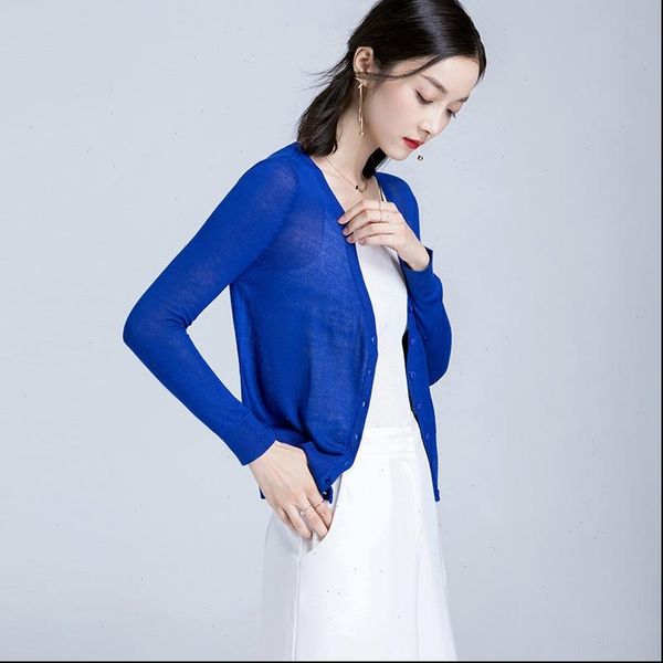 2021 summer thin jacket women cardigan blue green full sleeve single breasted v neck thin outerwear womens sueter mujer 185013, White;black
2021 summer thin jacket women cardigan blue green full sleeve single breasted v neck thin outerwear womens sueter mujer 185013, White;black